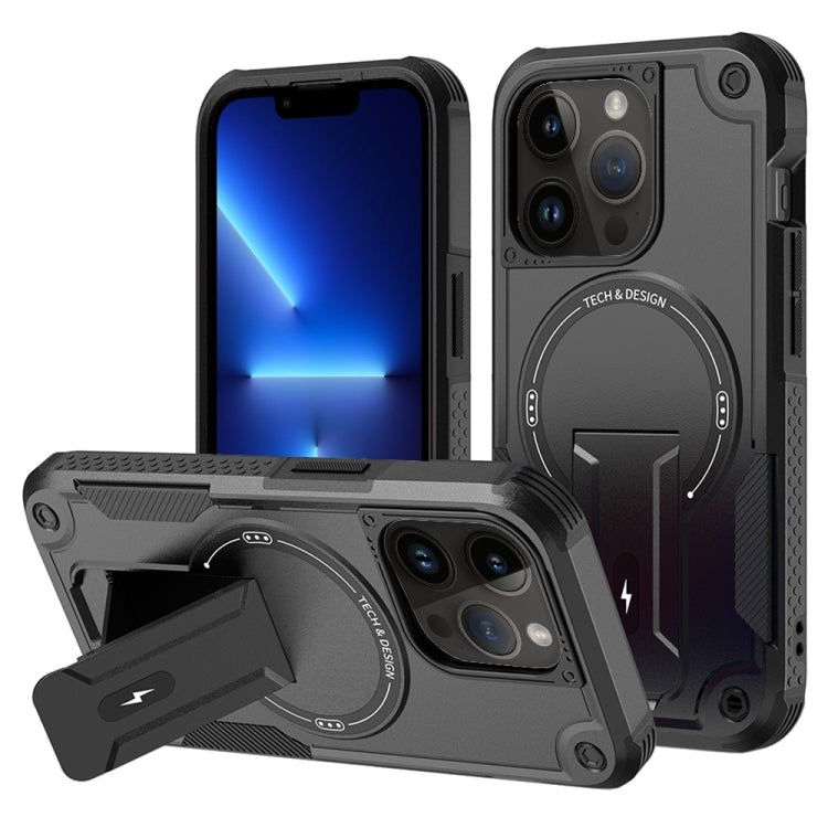 Armor Magsafe Holder PC Hybrid TPU Phone Case, For iPhone 14 Pro Max, For iPhone 13 Pro Max, For iPhone 13 Pro, For iPhone 13