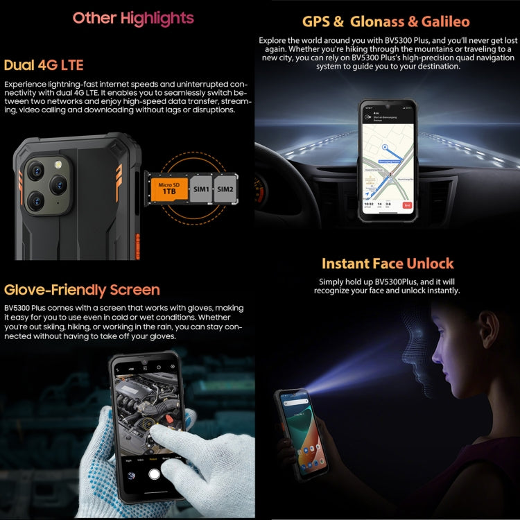 Blackview BV5300 Plus, 8GB+128GB, IP68/IP69K/MIL-STD-810H, 6.1 inch Android 13 MediaTek Helio G72 Octa Core, Network: 4G, OTG(Green)
