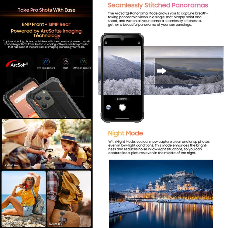 Blackview BV5300 Plus, 8GB+128GB, IP68/IP69K/MIL-STD-810H, 6.1 inch Android 13 MediaTek Helio G72 Octa Core, Network: 4G, OTG(Black)