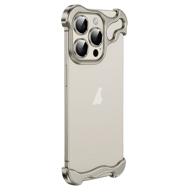 Frameless Metal Corner Pad Phone Case with Lens Film, For iPhone 15 Pro Max, For iPhone 15 Pro, For iPhone 15 Plus, For iPhone 15