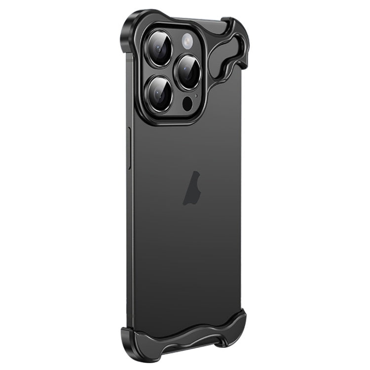 Frameless Metal Corner Pad Phone Case with Lens Film, For iPhone 15 Pro Max, For iPhone 15 Pro, For iPhone 15 Plus, For iPhone 15