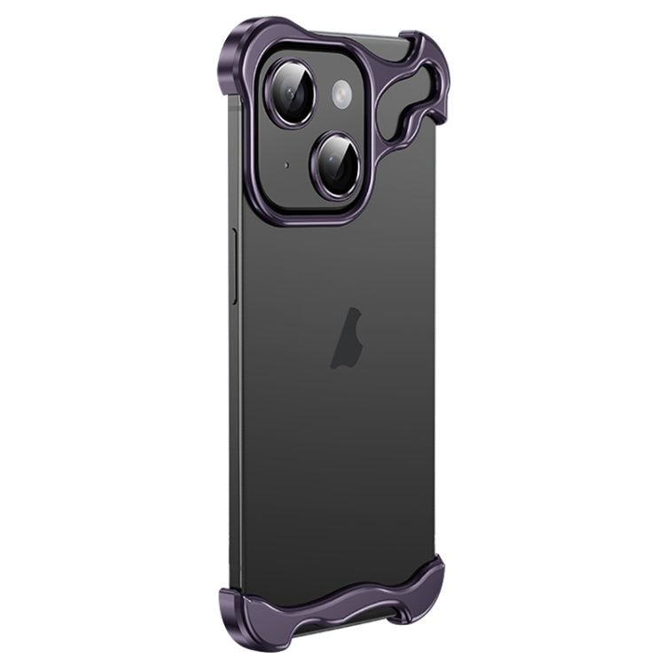 Frameless Metal Corner Pad Phone Case with Lens Film, For iPhone 15 Pro Max, For iPhone 15 Pro, For iPhone 15 Plus, For iPhone 15