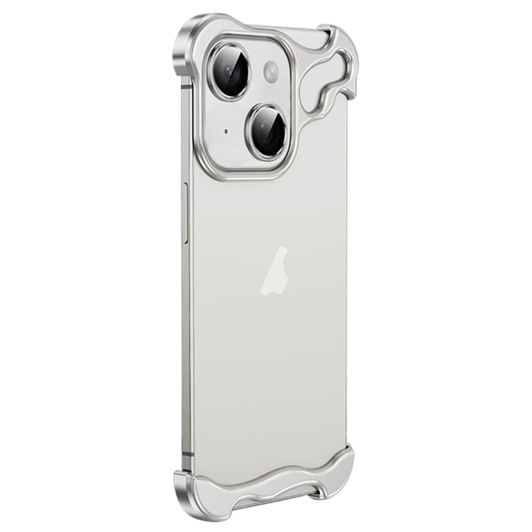 Frameless Metal Corner Pad Phone Case with Lens Film, For iPhone 15 Pro Max, For iPhone 15 Pro, For iPhone 15 Plus, For iPhone 15