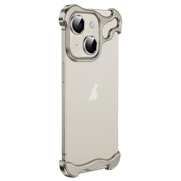 Frameless Metal Corner Pad Phone Case with Lens Film, For iPhone 15 Pro Max, For iPhone 15 Pro, For iPhone 15 Plus, For iPhone 15