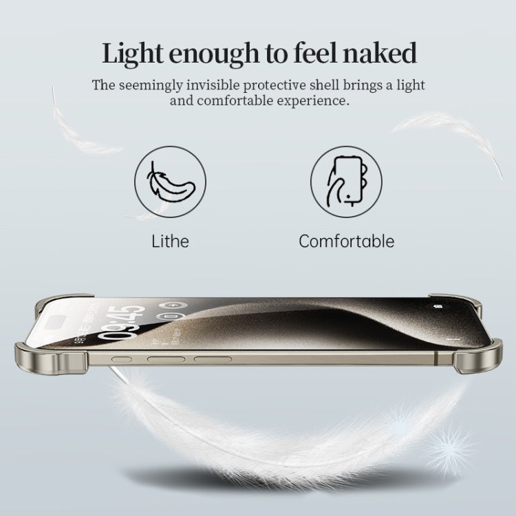 Frameless Metal Corner Pad Phone Case with Lens Film, For iPhone 13 Pro Max, For iPhone 13 Pro, For iPhone 13