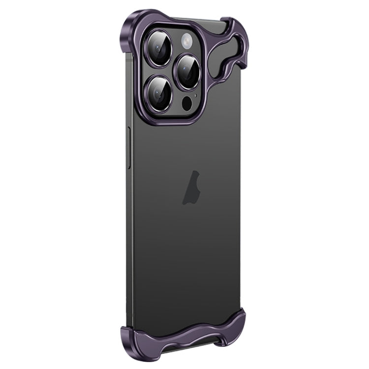 Frameless Metal Corner Pad Phone Case with Lens Film, For iPhone 13 Pro Max, For iPhone 13 Pro, For iPhone 13