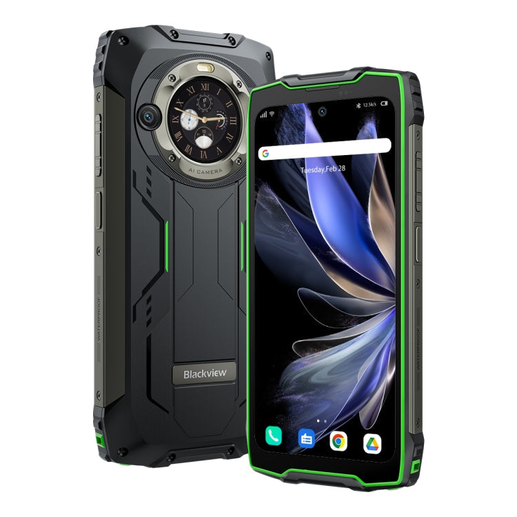 Blackview BV9300 Pro, 8GB+256GB, IP68/IP69K/MIL-STD-810H, 6.7 inch + 1.32 inch Android 13 MediaTek Helio G99 Octa Core, Network: 4G, NFC, OTG(Green)