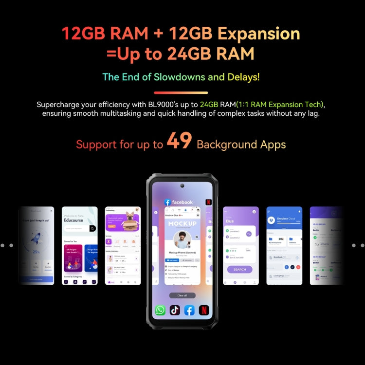 Blackview BL9000, 12GB+512GB, IP68/IP69K/MIL-STD-810H, 6.78 inch + 1.32 inch Android 13 MediaTek Dimensity 8020 Octa Core, Network: 5G, NFC, OTG( Interstellar Black)