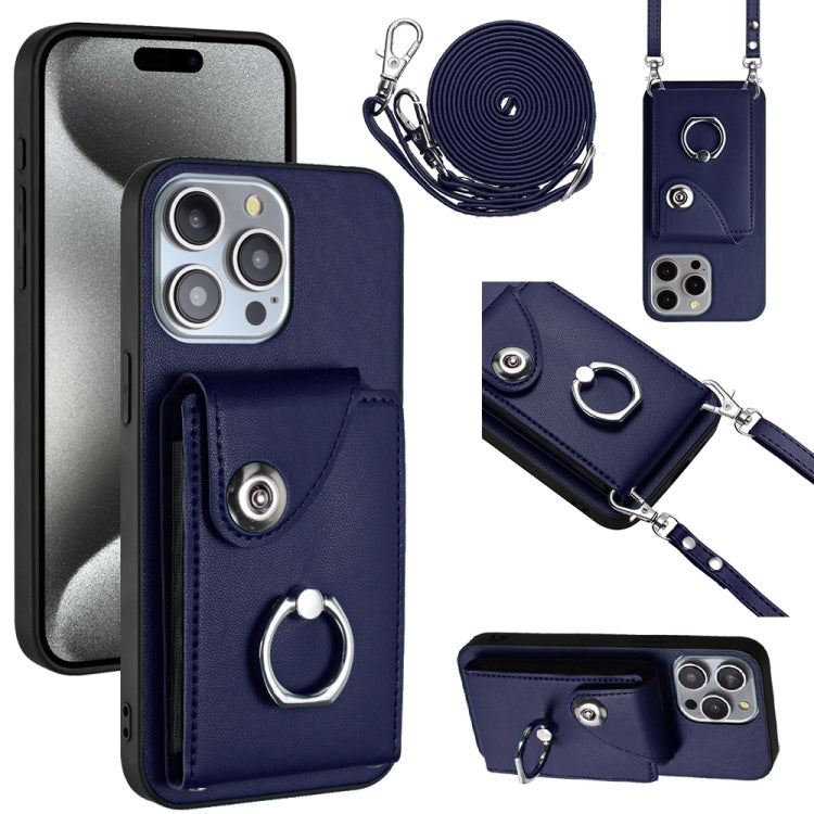 Organ Card Bag Ring Holder Phone Case with Long Lanyard, For iPhone 15, For iPhone 14 Plus, For iPhone 14, For iPhone 14 Pro