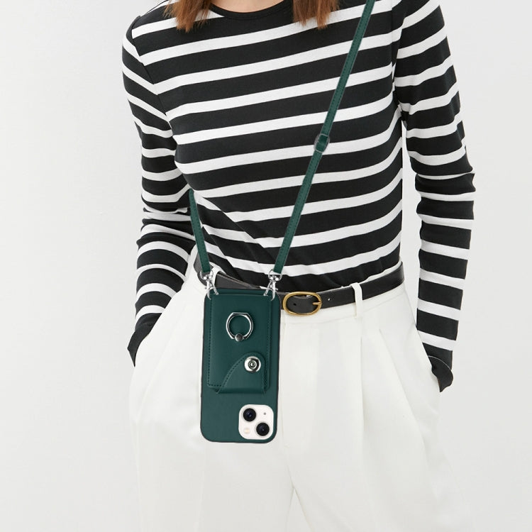 Organ Card Bag Ring Holder Phone Case with Long Lanyard, For iPhone 13, For iPhone 13 mini, For iPhone 12, For iPhone 12 Pro Max