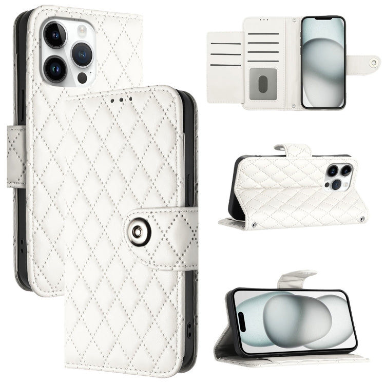 Rhombic Texture Flip Leather Phone Case with Lanyard, For iPhone SE 2024, For iPhone 16 Pro Max, For iPhone 16 Pro, For iPhone 16 Plus