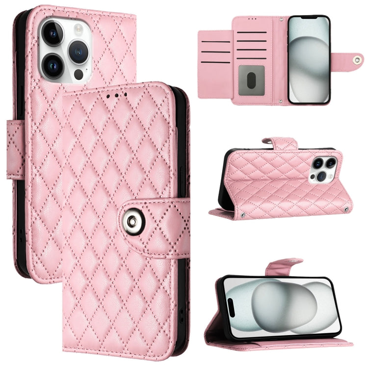 Rhombic Texture Flip Leather Phone Case with Lanyard, For iPhone SE 2024, For iPhone 16 Pro Max, For iPhone 16 Pro, For iPhone 16 Plus