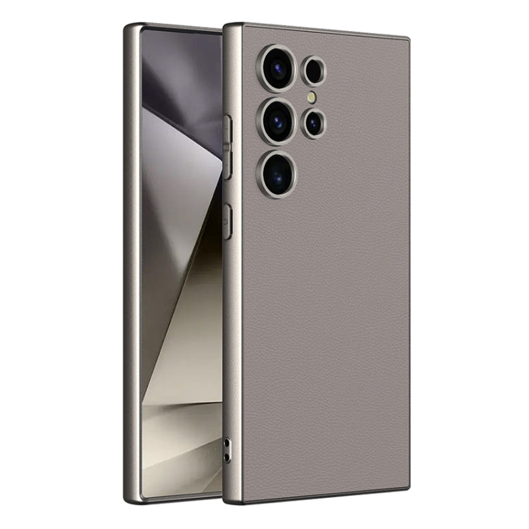 GKK Metal Paint Skin Feel Leather Full Coverage Phone Case, For Samsung Galaxy S24 Ultra 5G