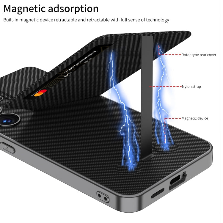 For Samsung Galaxy S25+ 5G GKK Rotor Bracket Recessed Card Bag Full Coverage Phone Case(Grey)