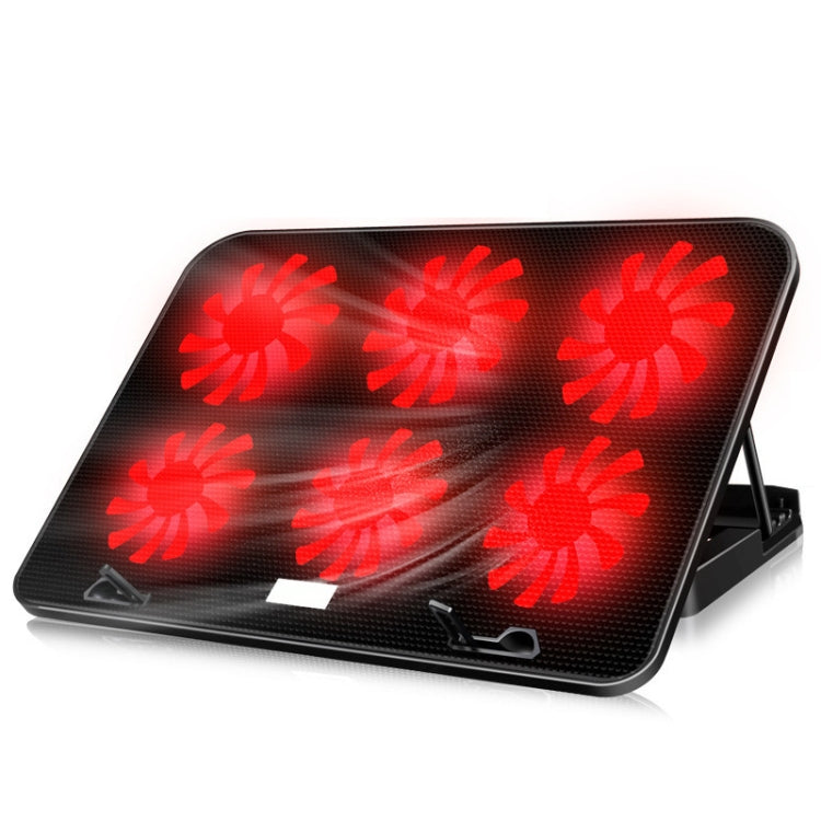ICE COOREL Notebook Computer Base Speed Control Silent Six-fan Cooling Holder Cooling Rack, Style: Premium Edition, Style: Premium Edition(Lvory), Style: Premium Edition(Dazzling Red), Style: Premium Edition(Charm Powder), Style: Premium Edition(Black)