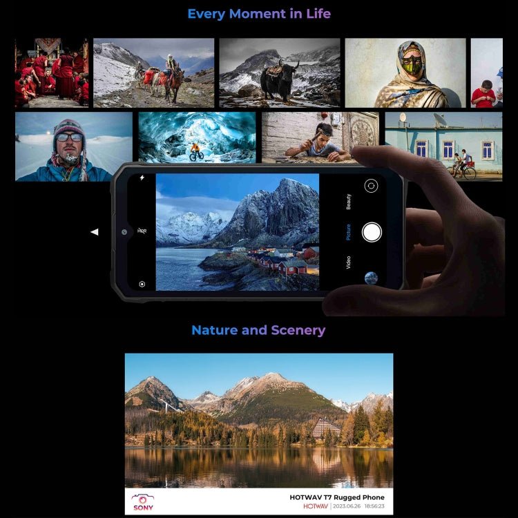 HOTWAV T7 Rugged Phone, 4GB+128GB, 6280mAh, 6.52 inch Android 13 MT8788 Octa Core, Network: 4G, OTG(All Black)