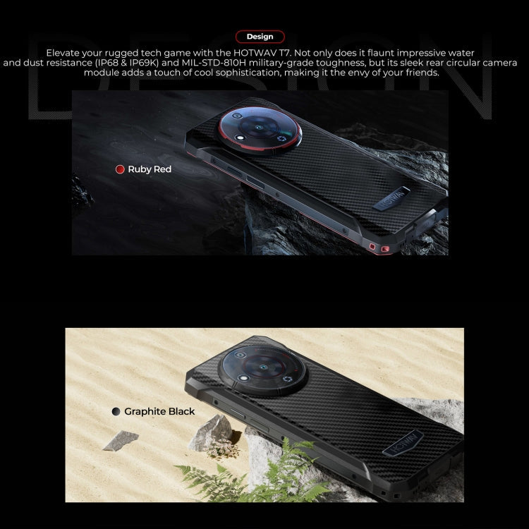 HOTWAV T7 Rugged Phone, 4GB+128GB, 6280mAh, 6.52 inch Android 13 MT8788 Octa Core, Network: 4G, OTG(All Black)