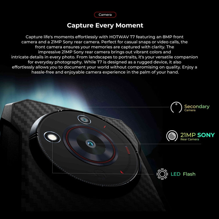 HOTWAV T7 Rugged Phone, 4GB+128GB, 6280mAh, 6.52 inch Android 13 MT8788 Octa Core, Network: 4G, OTG(All Black)
