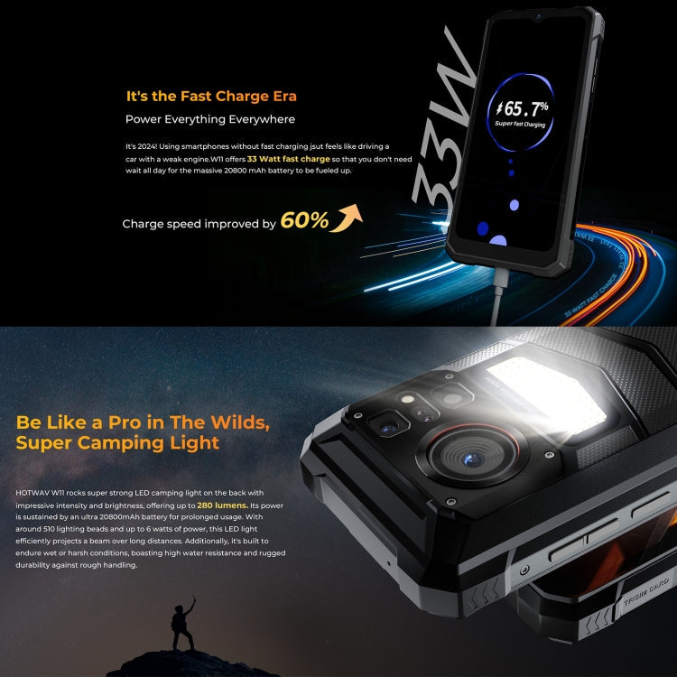 HOTWAV W11 Rugged Phone, 6GB+256GB, , 20800mAh, 6.6 inch Android 13 MT8788 Octa Core, Network: 4G, OTG, Recording Call (Bronzed Gold)