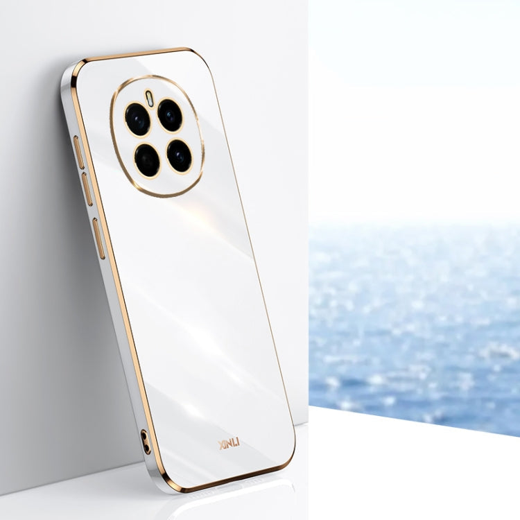 For Honor Magic7 XINLI Straight 6D Plating Gold Edge TPU Phone Case(White)