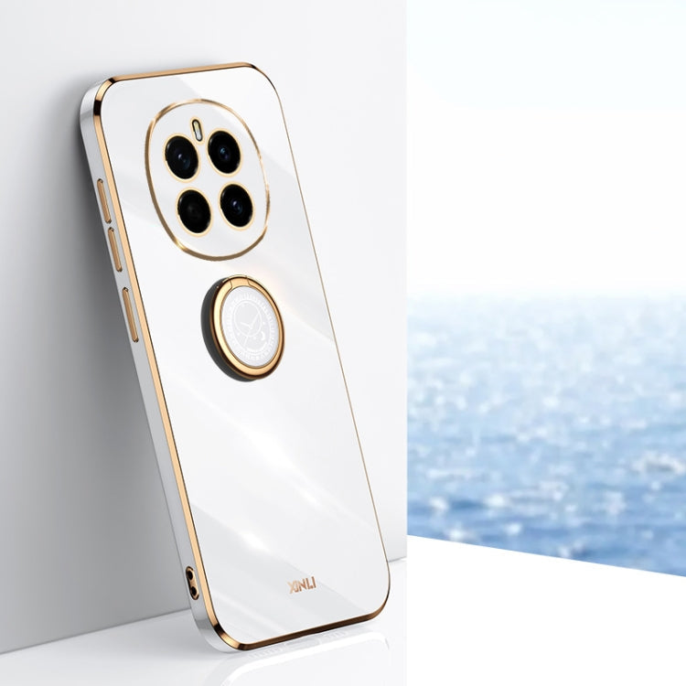 XINLI Straight 6D Plating Gold Edge TPU Shockproof Case with Ring Holder, For Honor Magic7 Pro, For Honor Magic7, For Honor X60 Pro