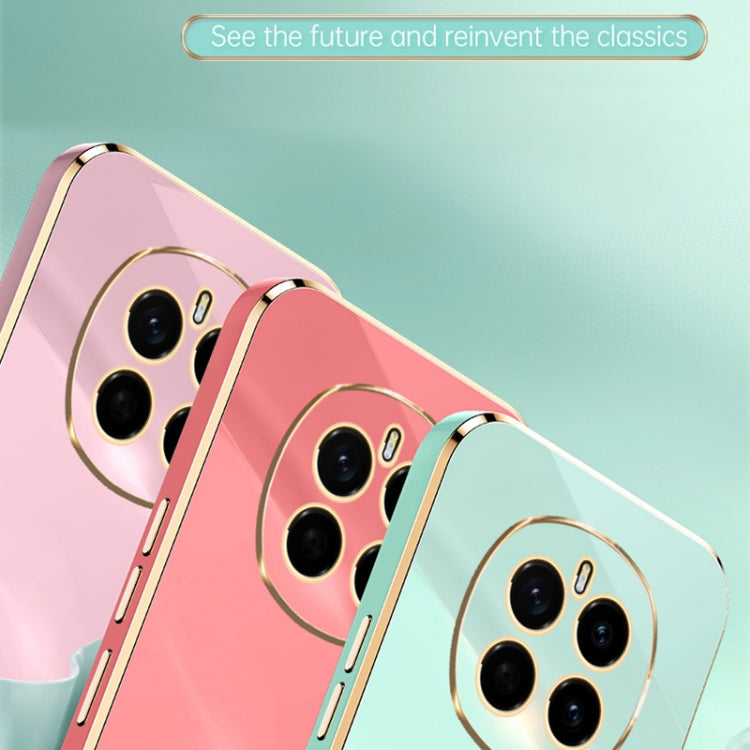 For Honor Magic7 XINLI Straight 6D Plating Gold Edge TPU Shockproof Case with Ring Holder(Cherry Purple)