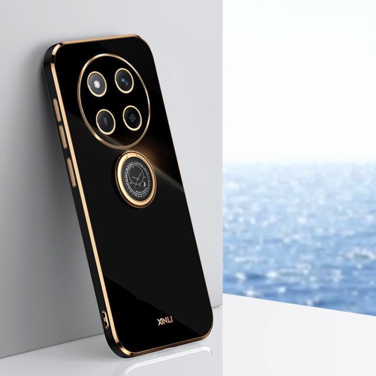 XINLI Straight 6D Plating Gold Edge TPU Shockproof Case with Ring Holder, For Honor Magic7 Pro, For Honor Magic7, For Honor X60 Pro