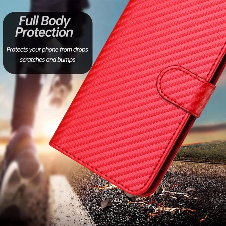 YX0070 Carbon Fiber Buckle Leather Phone Case with Lanyard, For iPhone 12 mini, For iPhone 11 Pro Max, For iPhone 11