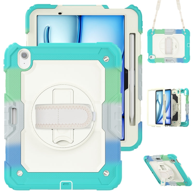 Lucky Wheel Grip Silicone Hybrid PC Tablet Case with Shoulder Strap, For iPad Air 11 2026 / 2025 / 2024