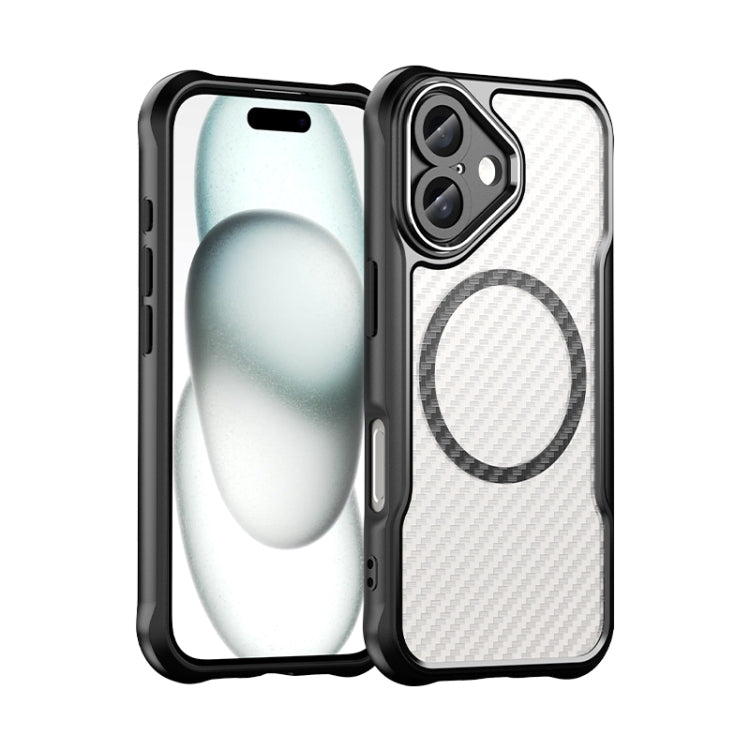 Carbon Fiber Texture MagSafe Translucent Phone Case, For iPhone 16 Pro, For iPhone 16 Plus, For iPhone 16, For iPhone 15 Pro Max, For iPhone 15 Pro, For iPhone 15 Plus / 14 Plus