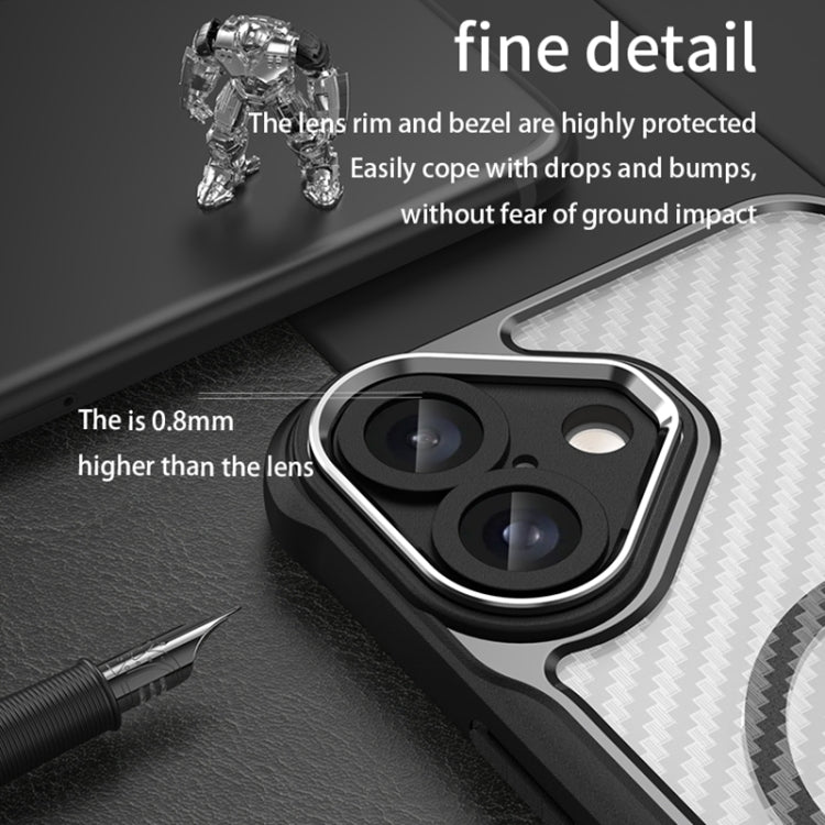 Carbon Fiber Texture MagSafe Translucent Phone Case, For iPhone 16 Pro, For iPhone 16 Plus, For iPhone 16, For iPhone 15 Pro Max, For iPhone 15 Pro, For iPhone 15 Plus / 14 Plus