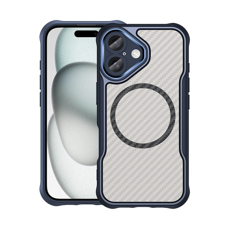 Carbon Fiber Texture MagSafe Translucent Phone Case, For iPhone 16 Pro, For iPhone 16 Plus, For iPhone 16, For iPhone 15 Pro Max, For iPhone 15 Pro, For iPhone 15 Plus / 14 Plus
