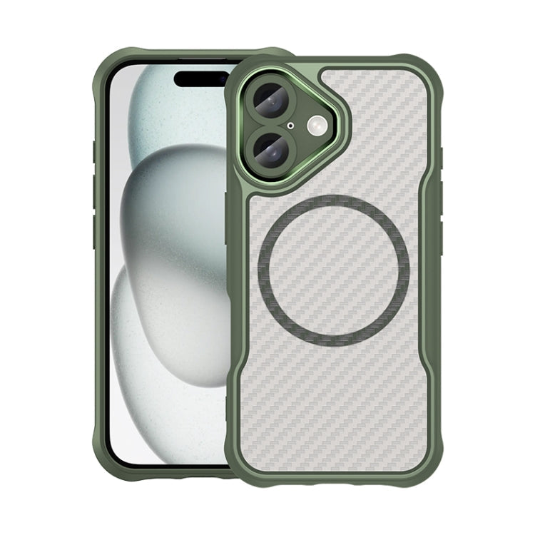 Carbon Fiber Texture MagSafe Translucent Phone Case, For iPhone 16 Pro, For iPhone 16 Plus, For iPhone 16, For iPhone 15 Pro Max, For iPhone 15 Pro, For iPhone 15 Plus / 14 Plus