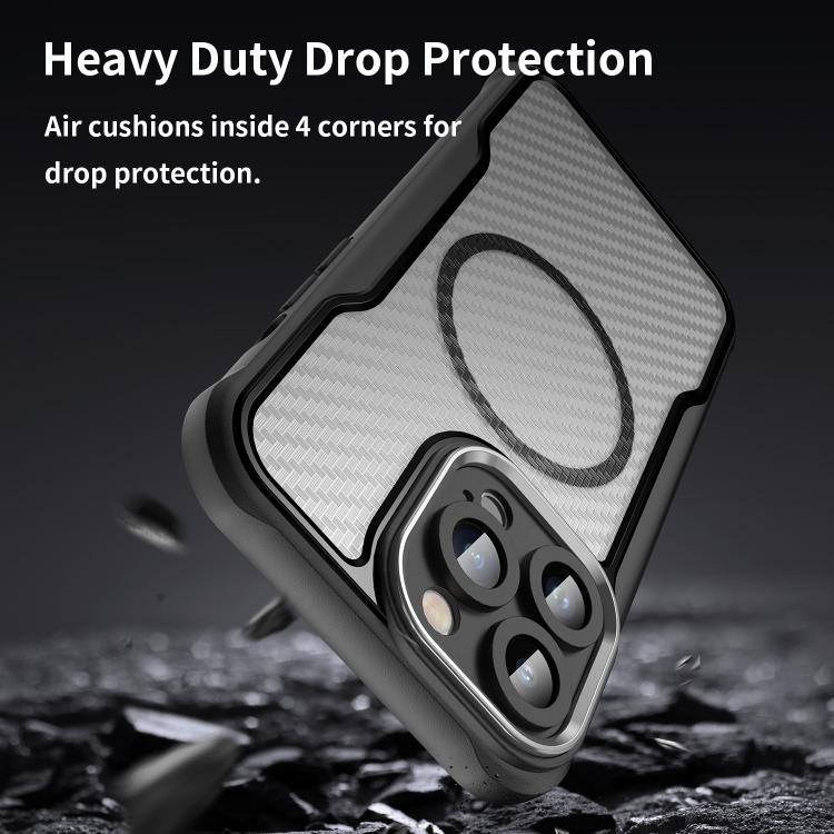 Carbon Fiber Texture MagSafe Translucent Phone Case, For iPhone 13, For iPhone 12, For iPhone 12 Pro Max, For iPhone 12 Pro, For iPhone 11 Pro Max, For iPhone 11