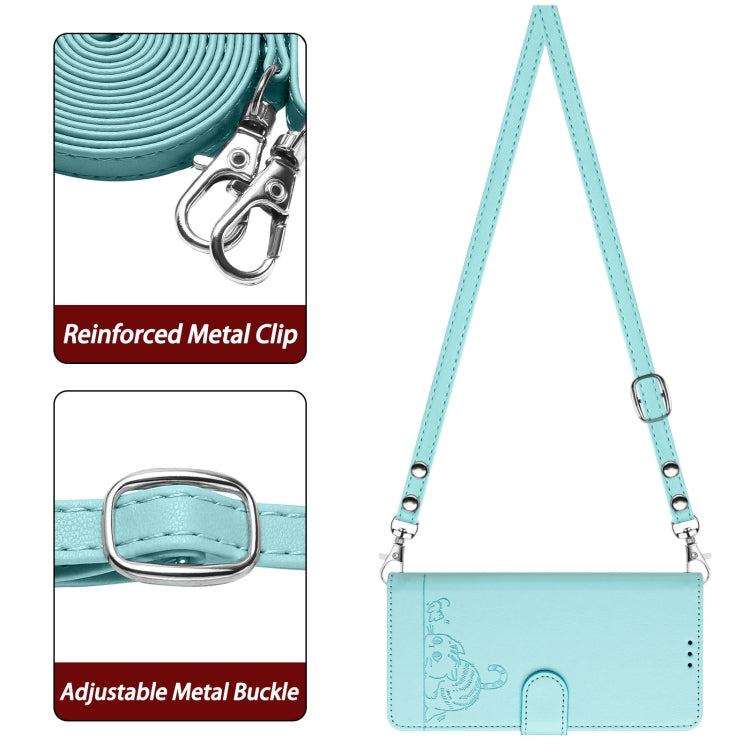 Cat Rat Embossed Pattern RFID Leather Phone Case with Lanyard, For iPhone 11 Pro Max, For iPhone 11, For iPhone 11 Pro, For iPhone XS / X