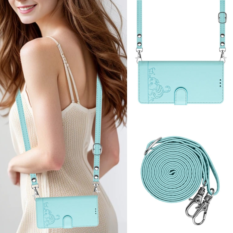 Cat Rat Embossed Pattern RFID Leather Phone Case with Lanyard, For iPhone 11 Pro Max, For iPhone 11, For iPhone 11 Pro, For iPhone XS / X