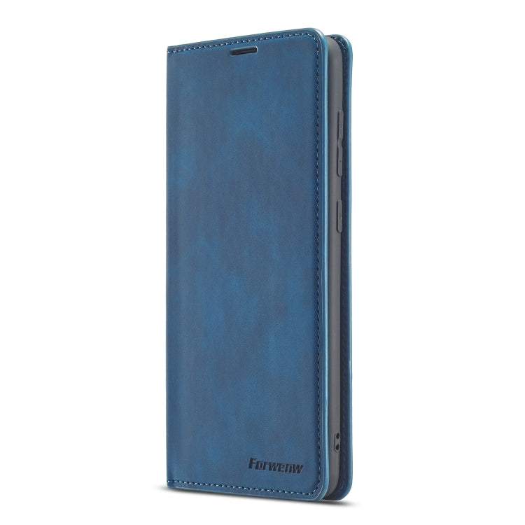 For Samsung Galaxy A21s Forwenw Dream Series Oil Edge Strong Magnetism Horizontal Flip Leather Case with Holder & Card Slots & Wallet & Photo Frame(Blue)