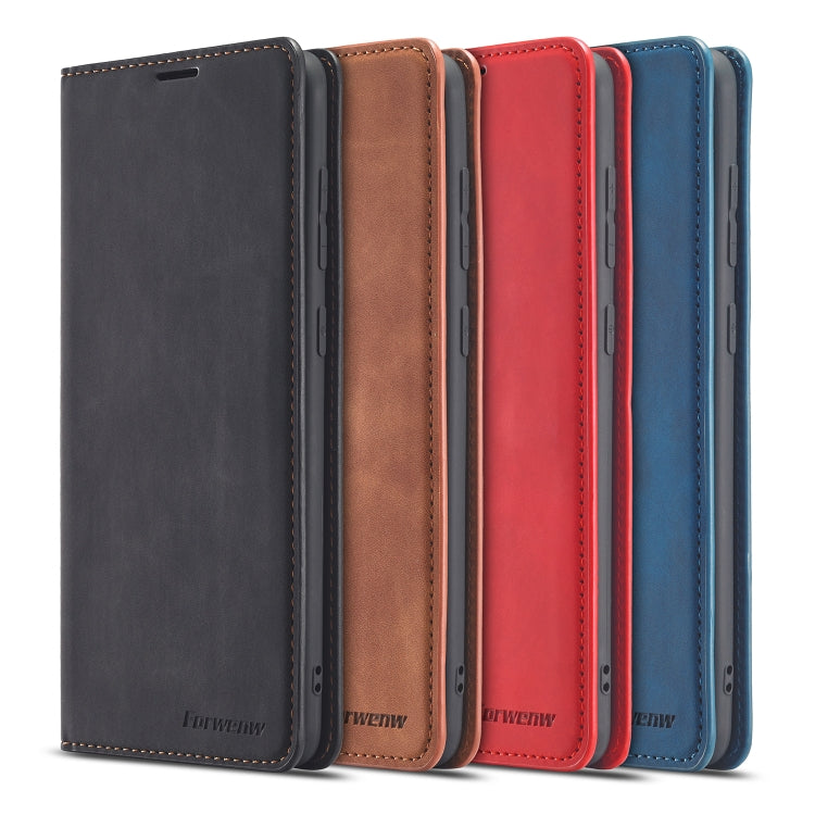 For Samsung Galaxy A21s Forwenw Dream Series Oil Edge Strong Magnetism Horizontal Flip Leather Case with Holder & Card Slots & Wallet & Photo Frame(Brown)