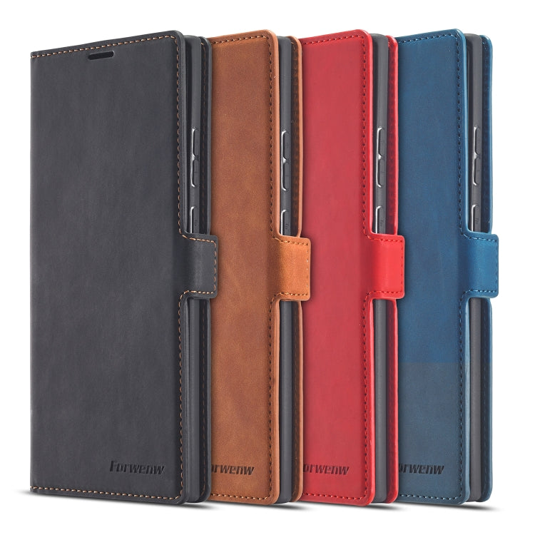 For Samsung Galaxy Note20 Forwenw Dream Series Oil Edge Strong Magnetism Horizontal Flip Leather Case with Holder & Card Slots & Wallet & Photo Frame(Blue)