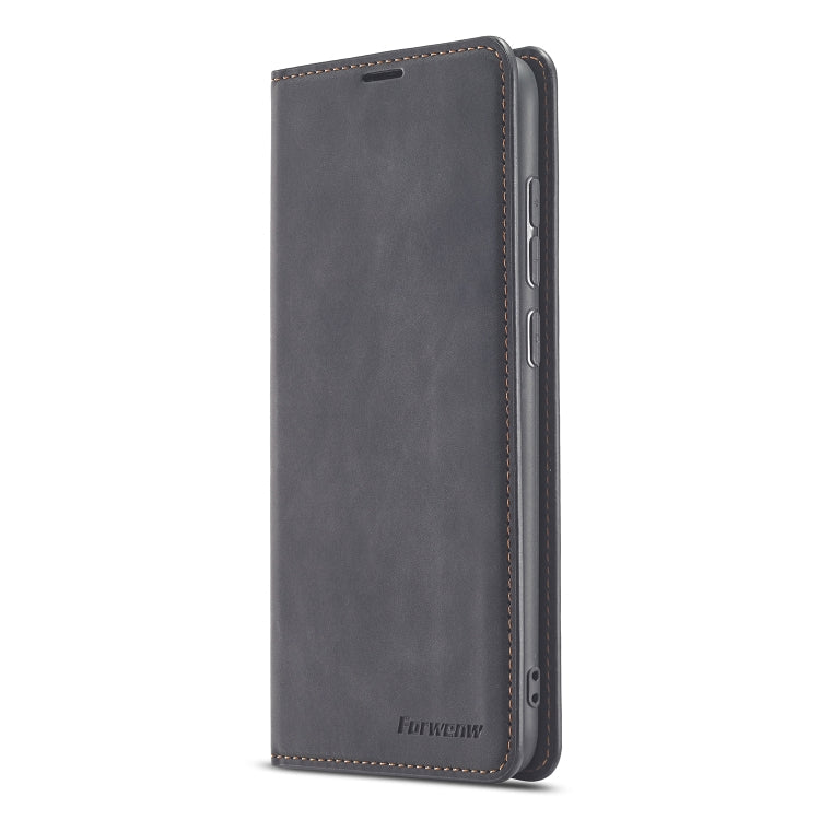 For Xiaomi Redmi Note 9 Forwenw Dream Series Oil Edge Strong Magnetism Horizontal Flip Leather Case with Holder & Card Slots & Wallet & Photo Frame(Black)