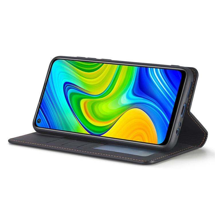 For Xiaomi Redmi Note 9 Forwenw Dream Series Oil Edge Strong Magnetism Horizontal Flip Leather Case with Holder & Card Slots & Wallet & Photo Frame(Black)