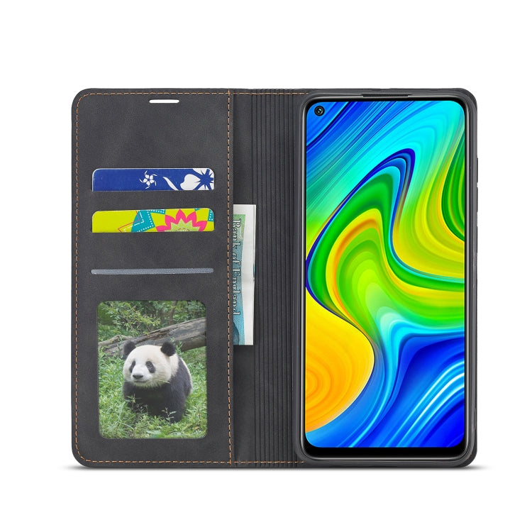 For Xiaomi Redmi Note 9 Forwenw Dream Series Oil Edge Strong Magnetism Horizontal Flip Leather Case with Holder & Card Slots & Wallet & Photo Frame(Black)