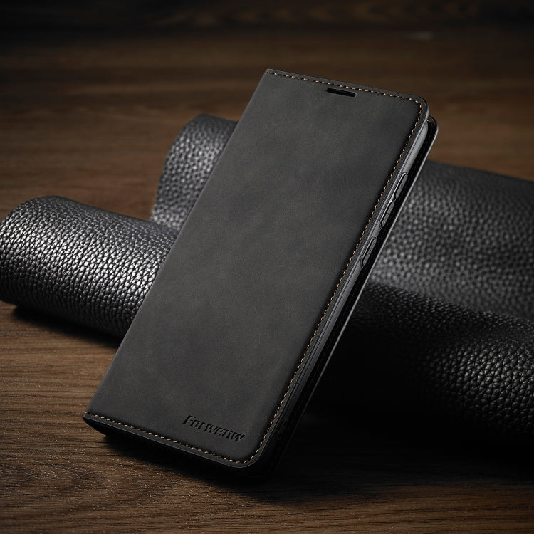 For Xiaomi Redmi Note 9 Forwenw Dream Series Oil Edge Strong Magnetism Horizontal Flip Leather Case with Holder & Card Slots & Wallet & Photo Frame(Black)