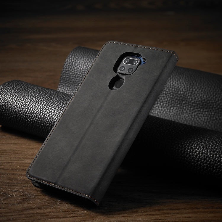 For Xiaomi Redmi Note 9 Forwenw Dream Series Oil Edge Strong Magnetism Horizontal Flip Leather Case with Holder & Card Slots & Wallet & Photo Frame(Black)