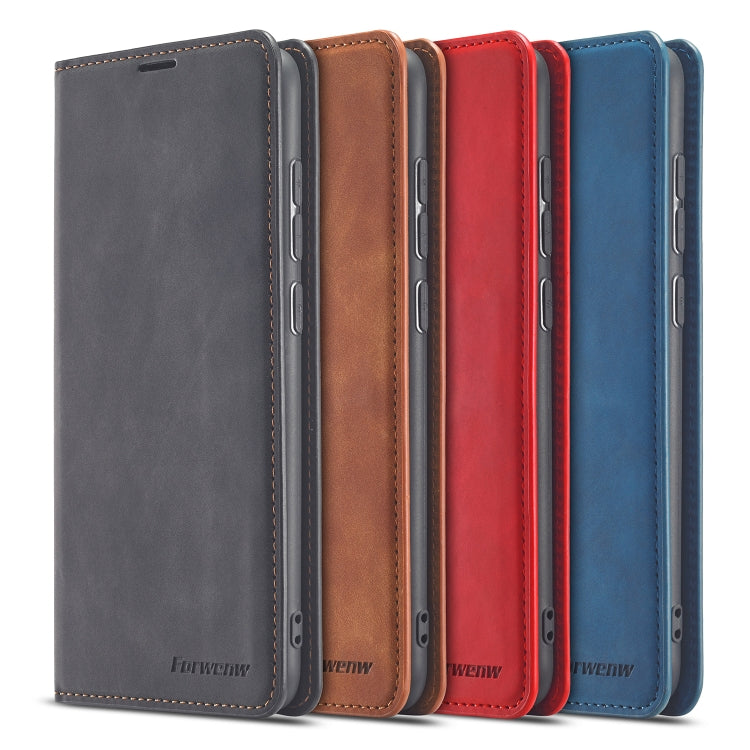 For Xiaomi Redmi Note 9 Forwenw Dream Series Oil Edge Strong Magnetism Horizontal Flip Leather Case with Holder & Card Slots & Wallet & Photo Frame(Black)