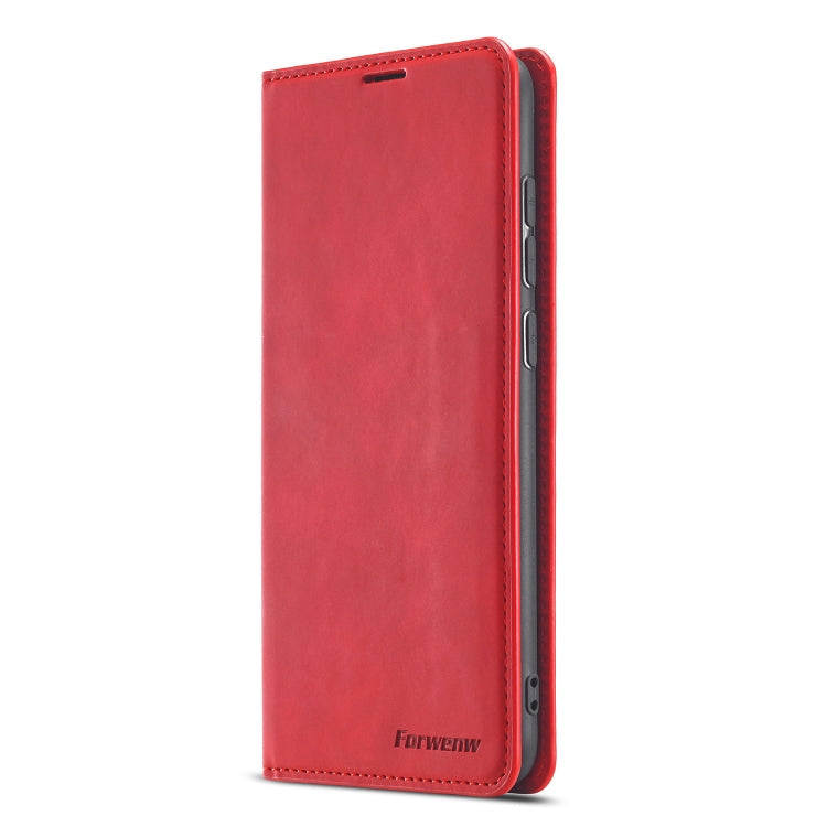For Xiaomi Redmi Note 9 Forwenw Dream Series Oil Edge Strong Magnetism Horizontal Flip Leather Case with Holder & Card Slots & Wallet & Photo Frame(Red)