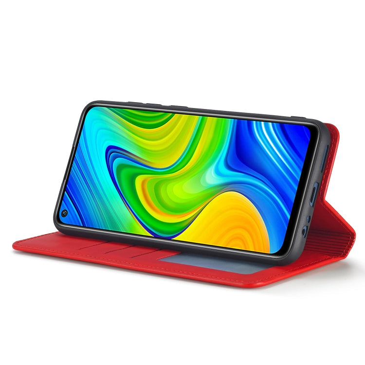 For Xiaomi Redmi Note 9 Forwenw Dream Series Oil Edge Strong Magnetism Horizontal Flip Leather Case with Holder & Card Slots & Wallet & Photo Frame(Red)
