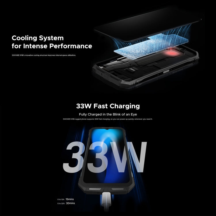 DOOGEE S118 Rugged Phone, 8GB+512GB, 6.58 inch Android 14 MediaTek Helio G99 Octa Core, Network: 4G, OTG, NFC(Black Silver)