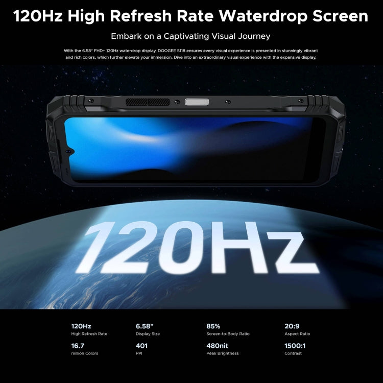 DOOGEE S118 Rugged Phone, 8GB+512GB, 6.58 inch Android 14 MediaTek Helio G99 Octa Core, Network: 4G, OTG, NFC(Black Red)