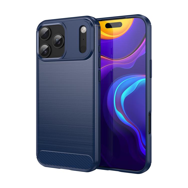 Brushed Texture Carbon Fiber TPU Phone Case, For iPhone 18 Pro / 17 Pro, For iPhone 18 Pro Max / 17 Pro Max, For iPhone 17e / 16e, For iPhone 17, For iPhone Air, For iPhone 16 Pro Max, For iPhone 16 Pro, For iPhone 16 Plus